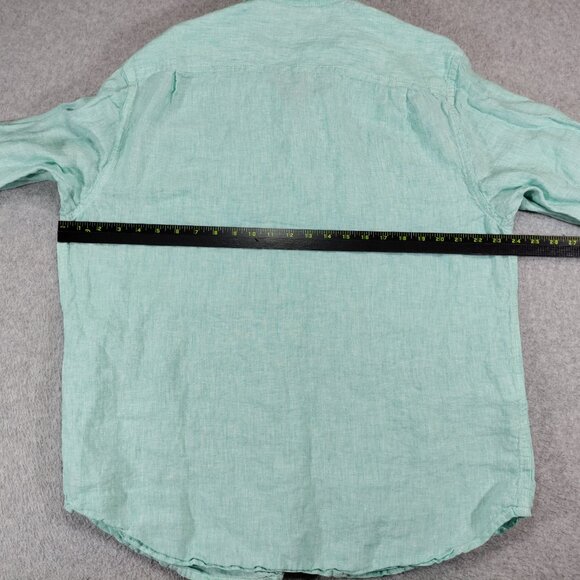 Tommy Bahama Linen Shirt Men Large Relaxed Aqua Long Sleeve Button Up Resortwear - Picture 8 of 9
